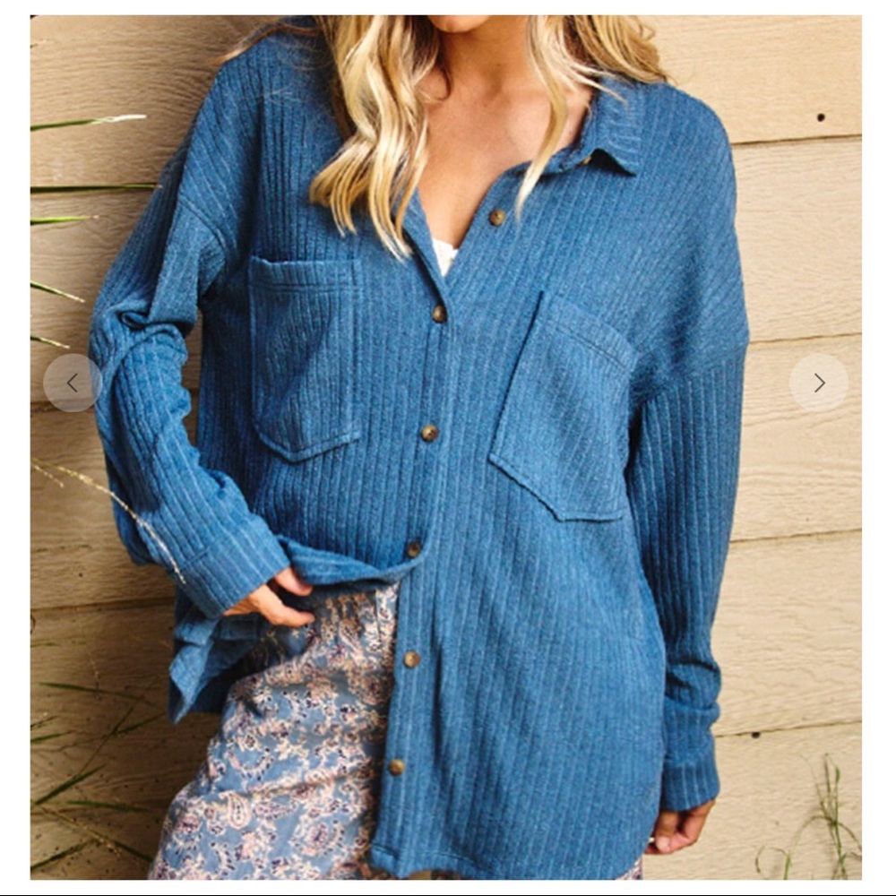 Most Fabulous Favorite Ribbed Cozy Comfy Shirt Jacket - Picture 2 of 6